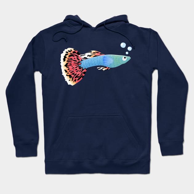 Cute fancy guppy cartoon illustration Hoodie by FrogFactory